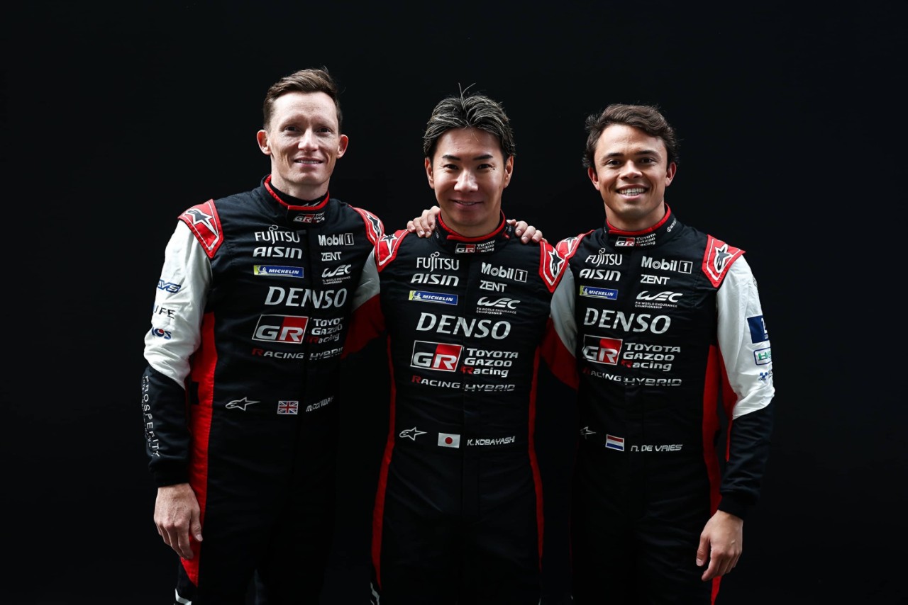 Mike Conway, Kamui Kobayashi and Nyck de Vries